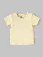 Popees Baby Girls Stylish Cotton Dungaree Set with Half Sleeve T-Shirt | Comfortable Casual Dungaree Outfit | Beige 3–24 Months