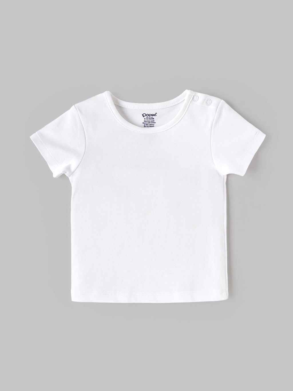 Popees Baby Girls Stylish Dungaree Set with Half Sleeve T-Shirt | Comfortable Full-Length Casual Dungaree Outfit | Beige & White 3–24 Months