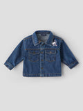 Popees Baby Girls Stylish Denim Shirt | Full Sleeve Button-Down Denim Shirt with Front Pockets & Heart Embroidery | Comfortable Casual Outerwear | 3-36 Months