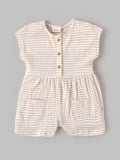 Popees Soft Cotton Striped Jumpsuit with Front Button Closure & Pockets for Baby Girls (3–24 Months)