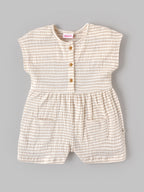 Popees Soft Cotton Striped Jumpsuit with Front Button Closure & Pockets for Baby Girls (3–24 Months)