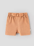 Popees Baby Girls Cotton Shorts with Bow Detail | Brown |3-24 Months