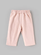 Popees Baby Girls Soft Rose Smoke Full-Length Pants|9-24 Months