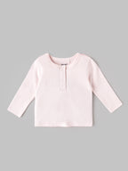 Popees Baby Girls Denim Pinny Set with Cotton Top| Pink & Blue| 3 - 24 Months