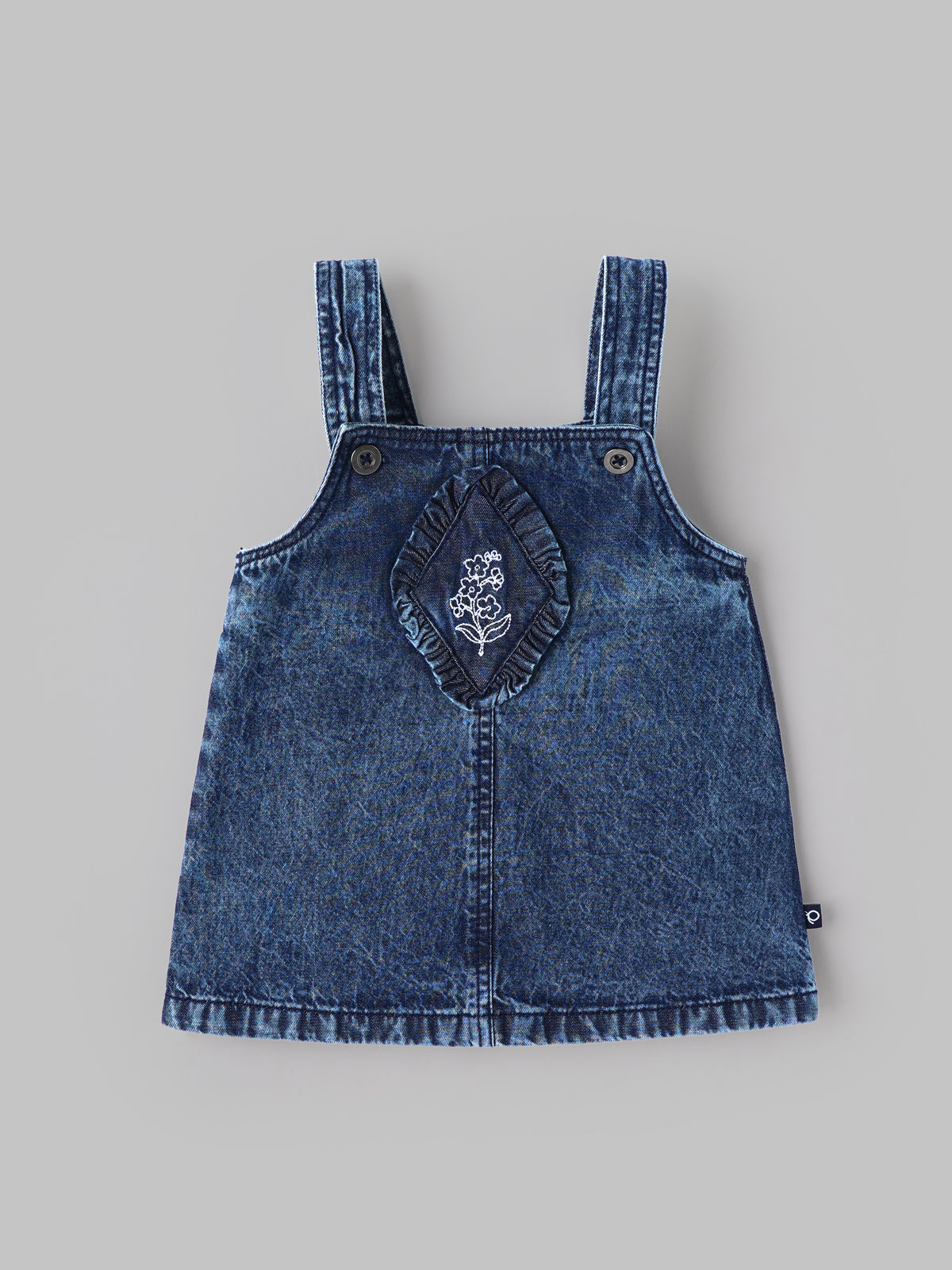 Popees Baby Girls Denim Pinny Set with Cotton Top| Pink & Blue| 3 - 24 Months