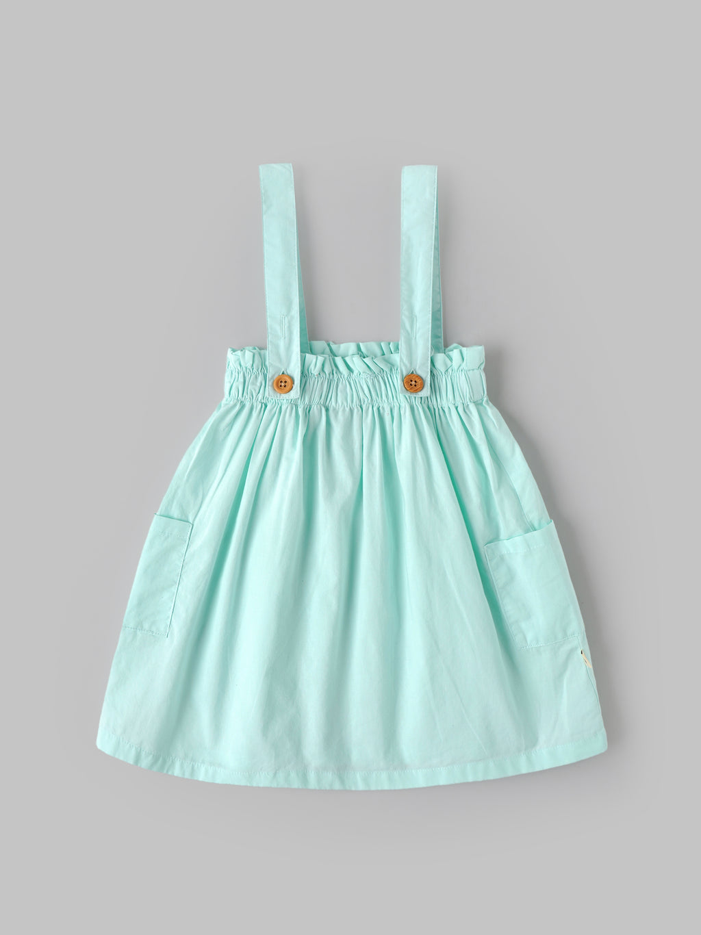 Popees Baby Girls Cute & Stylish Suspender Dress Set | Full Sleeve Printed Top with Button Suspender Skirt & Side Pockets | Comfortable Casual Wear Set | 3-24 Months