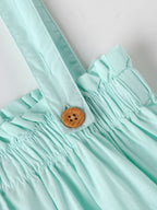 Popees Baby Girls Cute & Stylish Suspender Dress Set | Full Sleeve Printed Top with Button Suspender Skirt & Side Pockets | Comfortable Casual Wear Set | 3-24 Months