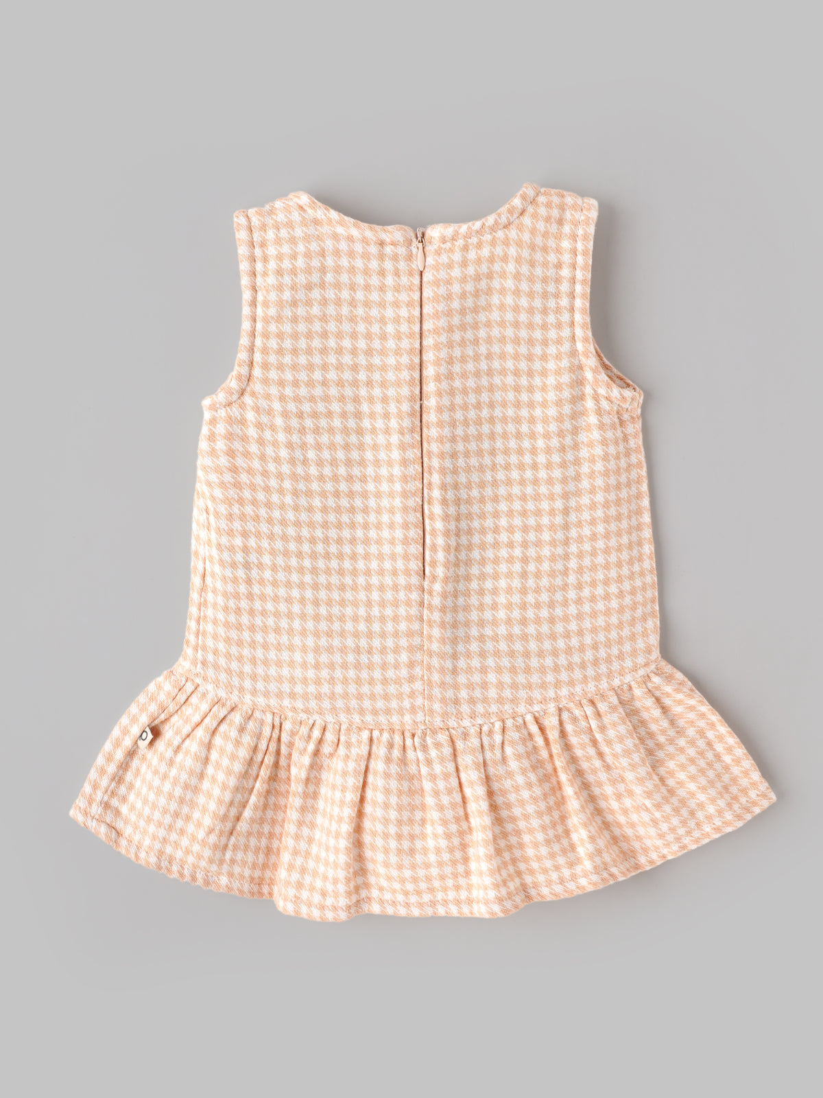 Popees Baby Girls Stylish Checkered Bow Detail Sleeveless Dress |Comfortable Casual Wear|3 - 24 Months
