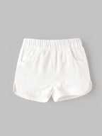 Popees Baby Girls Soft & Stylish Cotton Shorts with Side Pockets | Elasticated Waist Casual Shorts |3–36 Months