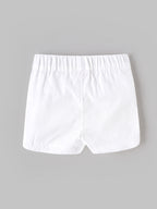 Popees Baby Girls Cotton Casual Shorts | Soft Elastic Waist Summer Shorts with Pockets | White | 3–36 Months