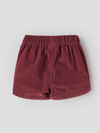 Popees Baby Girls Soft & Stylish Corduroy Shorts | Elasticated Waist Shorts with Side Pockets | Maroon |3–36 Months