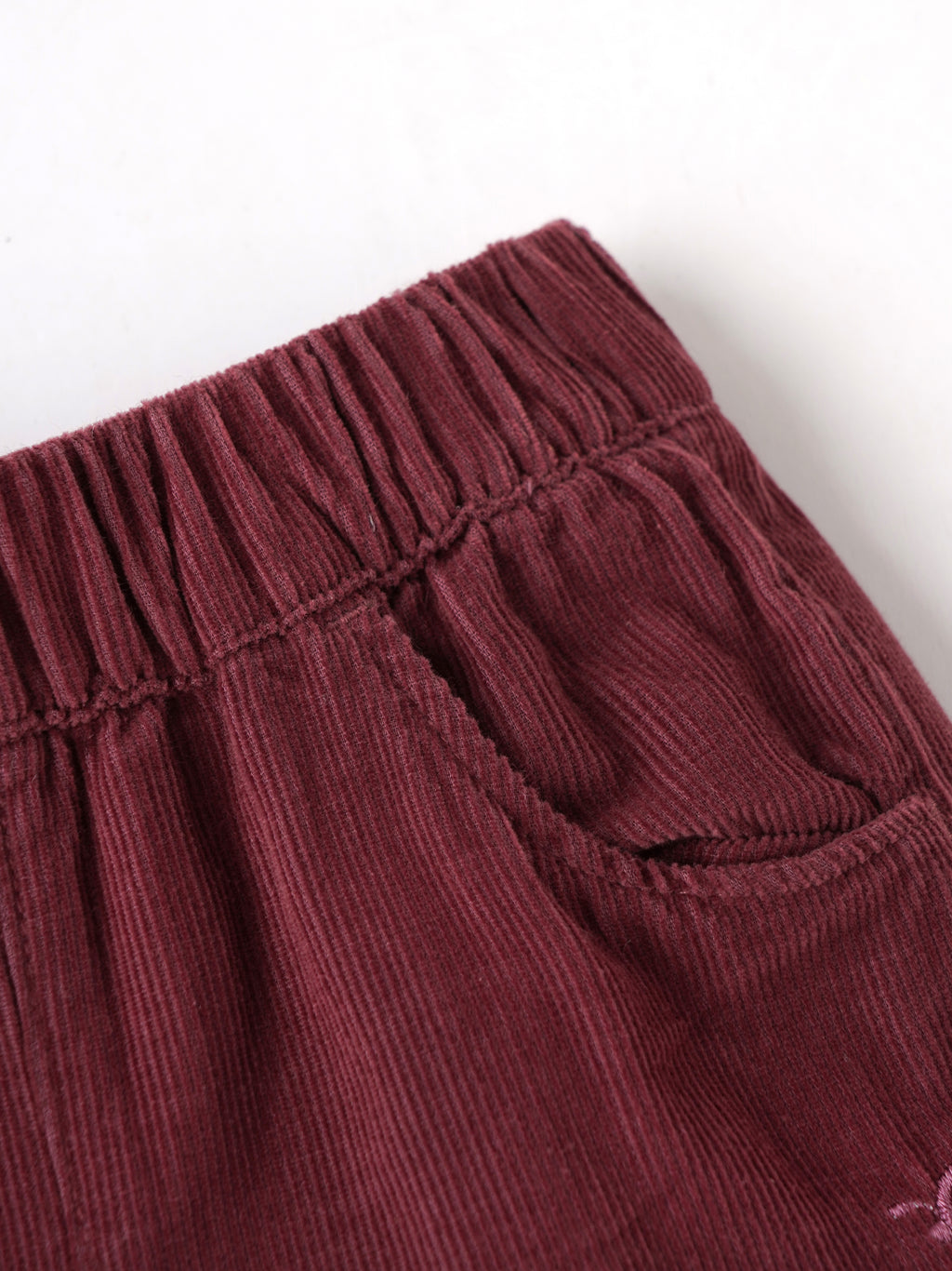Popees Baby Girls Soft & Stylish Corduroy Shorts | Elasticated Waist Shorts with Side Pockets | Maroon |3–36 Months