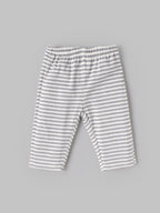 Popees Baby Girls Penguin Embroidered  Top & Striped Leggings Set 3-24 Months