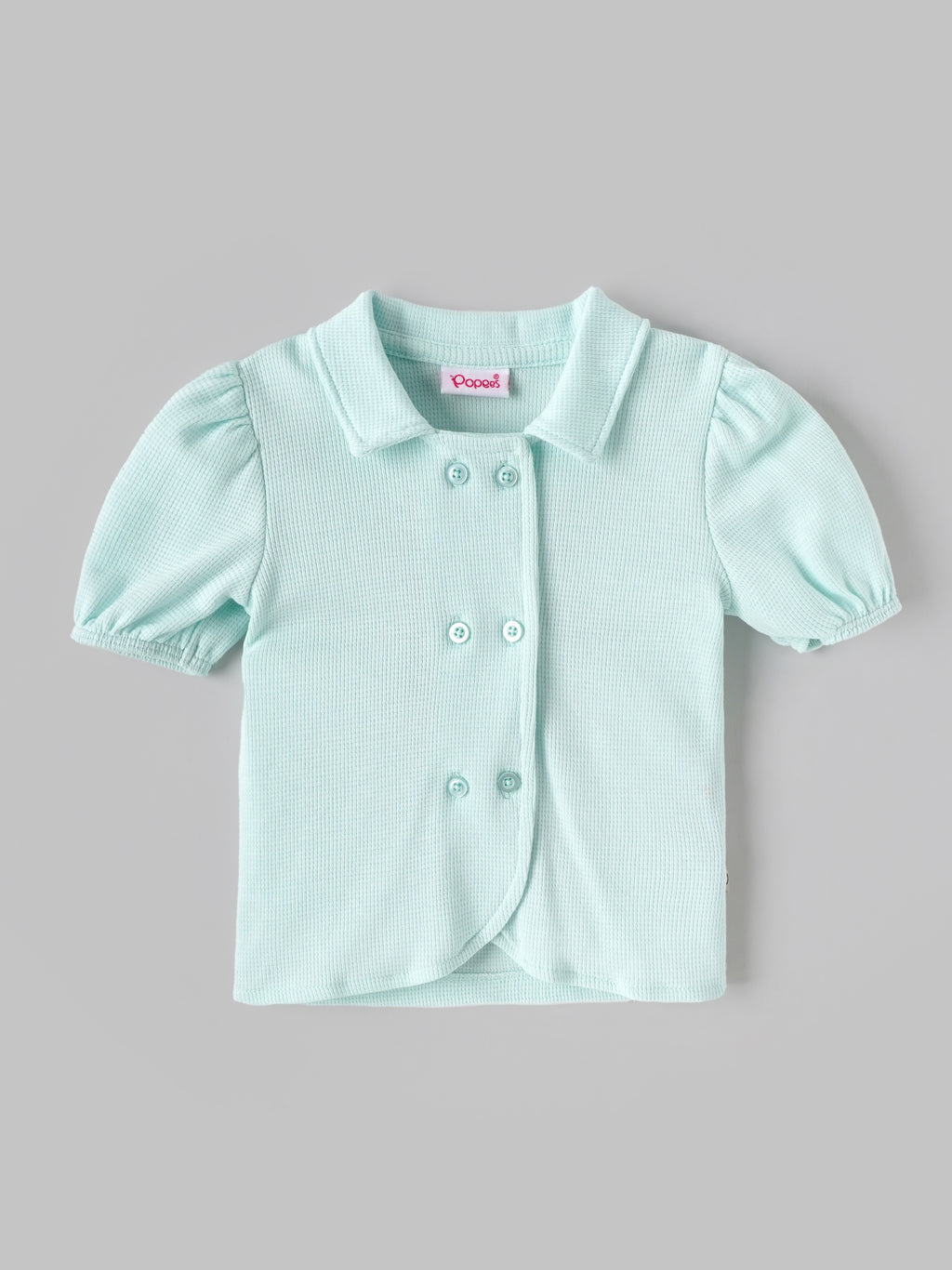 Popees Baby Girls Stylish Shirt & Skirt Set | Comfortable Collared Top with Puff Sleeves and Flared Skirt |3 to 9 Months