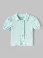 Popees Baby Girls Stylish Shirt & Skirt Set | Comfortable Collared Top with Puff Sleeves and Flared Skirt |3 to 9 Months