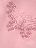 Popees Baby Girls Pink Sleeveless Top & Shorts Set | Butterfly Embroidery|3-24 Months