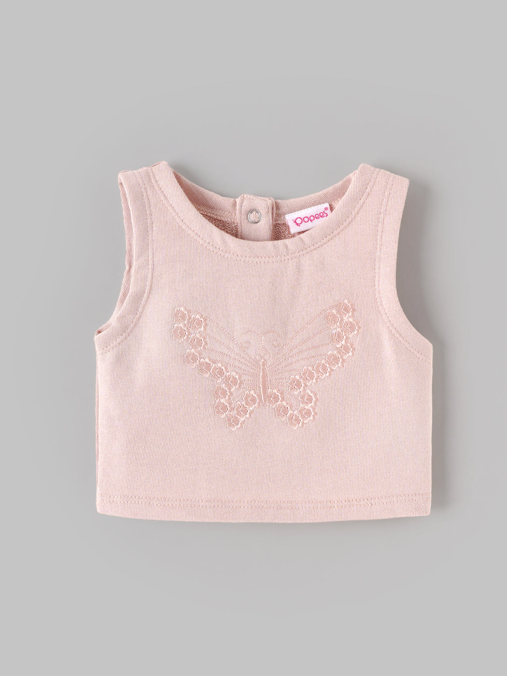 Popees Baby Girls Soft & Stylish Butterfly Embroidered Top and Shorts Set | 3-24 Months