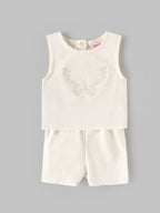 Popees Baby Girls Stylish Top & Shorts Set Sleeveless Top & Shorts Set |3-24 Months