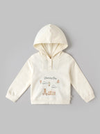 Popees Baby Girls Hooded Full Sleeve Sweatshirt with Charming Day Print |3-24 Months|