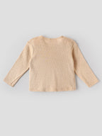 Popees Baby Girls Full Sleeve T-Shirt | Soft Cotton Pointelle Knit Top | 3–24 Months