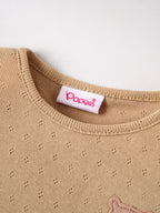 Popees Baby Girls Full Sleeve T-Shirt | Soft Cotton Pointelle Knit Top | 3–24 Months