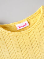 Popees Baby Girls Floral Embroidered Full Sleeve T-Shirt | Soft Pointelle Cotton Knit Top |3-24 Months