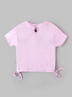 Popees Baby Girls Fruit Patch T-Shirt | Soft Cotton Half Sleeve Top with Side Tie Detail | 3–24 Months