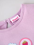 Popees Baby Girls Fruit Patch T-Shirt | Soft Cotton Half Sleeve Top with Side Tie Detail | 3–24 Months