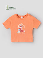 Popees Baby Bamboo Cotton Printed T-Shirt | Girls | Peach | 3–24 Months