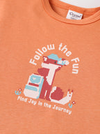 Popees Baby Bamboo Cotton Printed T-Shirt | Girls | Peach | 3–24 Months