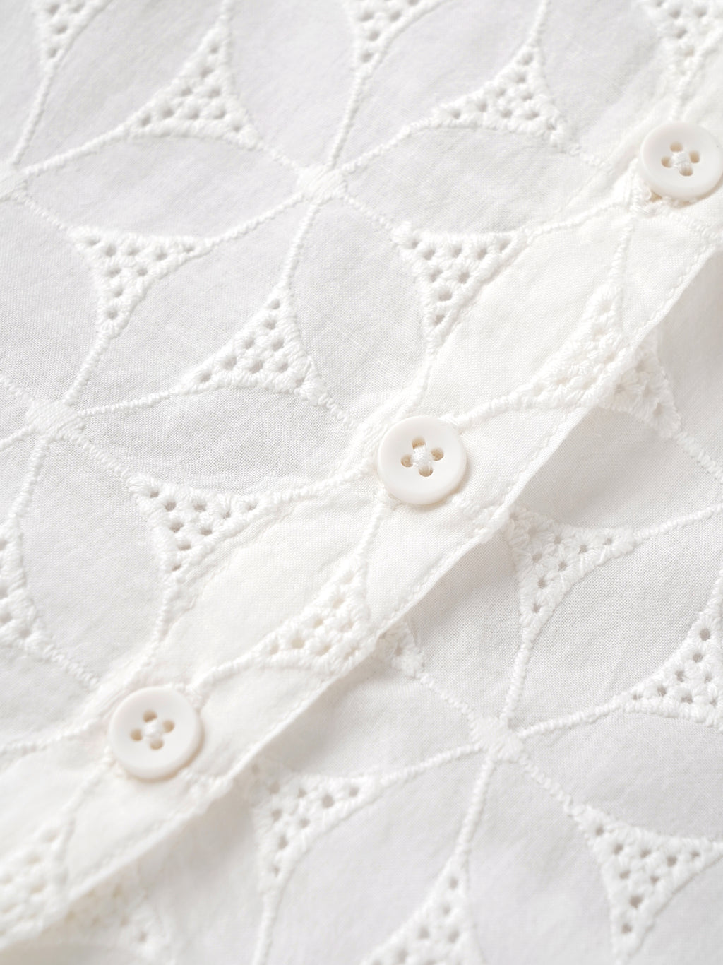 Popees Girls White Floral Eyelet Embroidered Full Sleeve Shirt with Collared Neck | Button Front Casual Top | Stylish & Comfortable Wear |3 to 24 Months