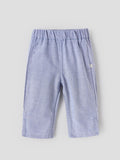 Popees Baby Girls Soft & Comfortable Casual Pants | Elasticated Waist Full-Length Straight Fit Trousers | Light Blue | Everyday Wear |3 to 24 Months