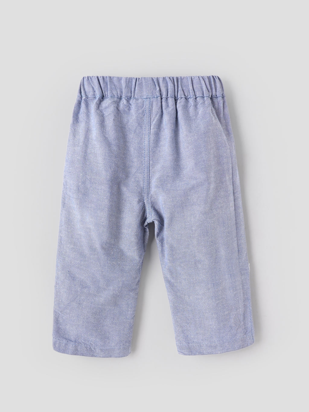 Popees Baby Girls Soft & Comfortable Casual Pants | Elasticated Waist Full-Length Straight Fit Trousers | Light Blue | Everyday Wear |3 to 24 Months