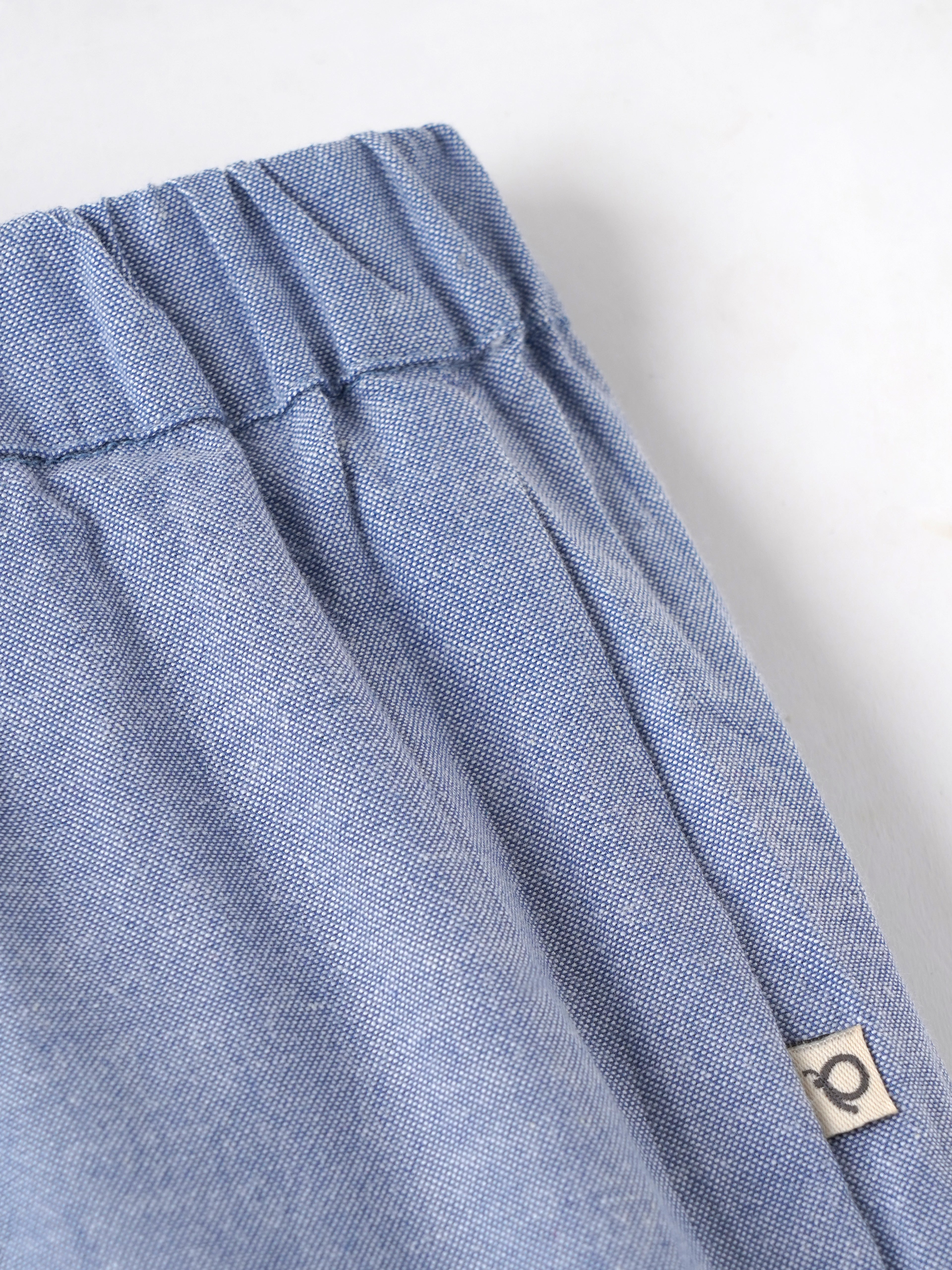 Popees Baby Girls Soft & Comfortable Casual Pants | Elasticated Waist Full-Length Straight Fit Trousers | Light Blue | Everyday Wear |3 to 24 Months