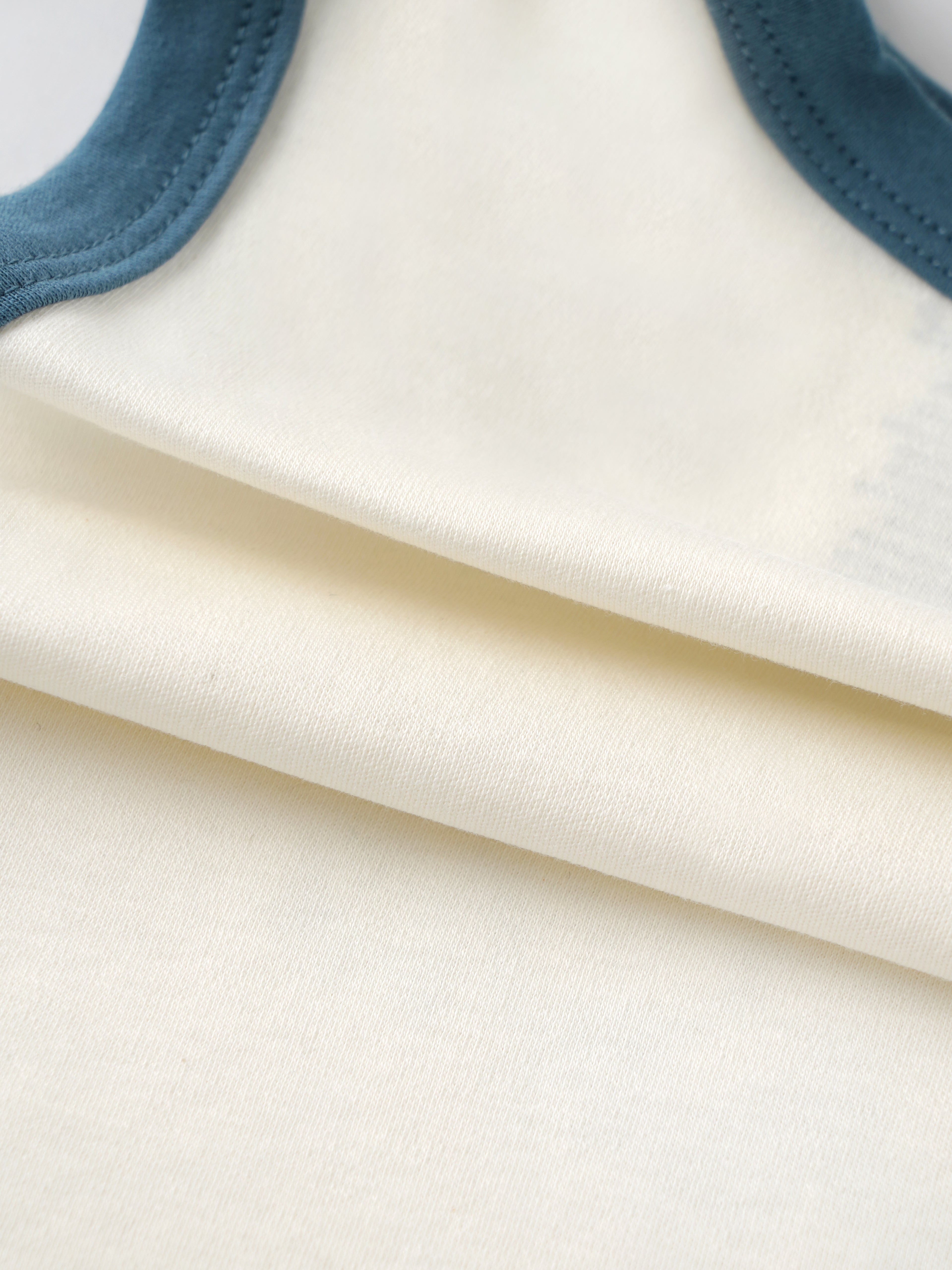 Popees Baby Cotton Sleeveless Jhabla | Boys | White & Blue | Newborn to 9 Months