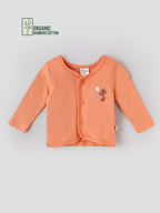 Popees Baby Organic Bamboo Cotton Front Open Jabla | Full Sleeve Soft Baby Top | Skin-Friendly Newborn Wear | 0–6 Months