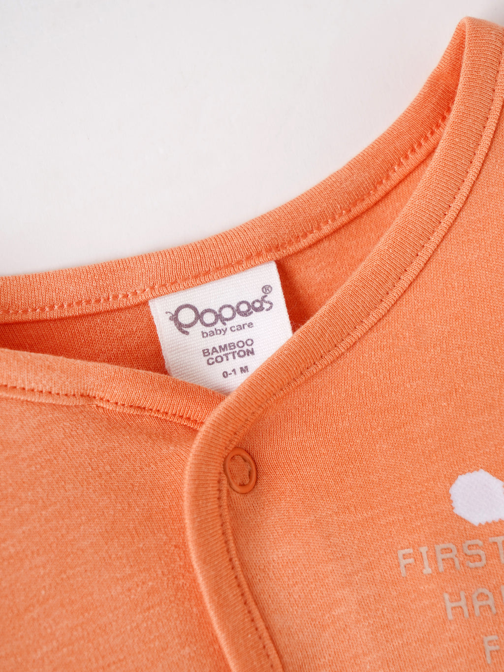 Popees Baby Organic Bamboo Cotton Front Open Jabla | Full Sleeve Soft Baby Top | Skin-Friendly Newborn Wear | 0–6 Months