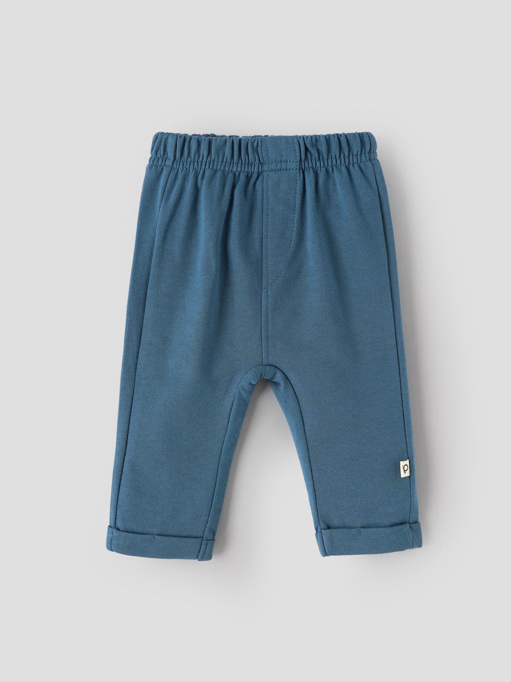 Popees Baby Boys Blue Cotton Pants with Elastic Waistband|0-9 Months