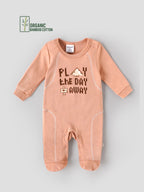 Popees Baby Organic Bamboo Cotton Full Sleeve Sleepsuit | Soft Footed Romper with Snap Closure | Newborn Baby Wear | 0–6 Months