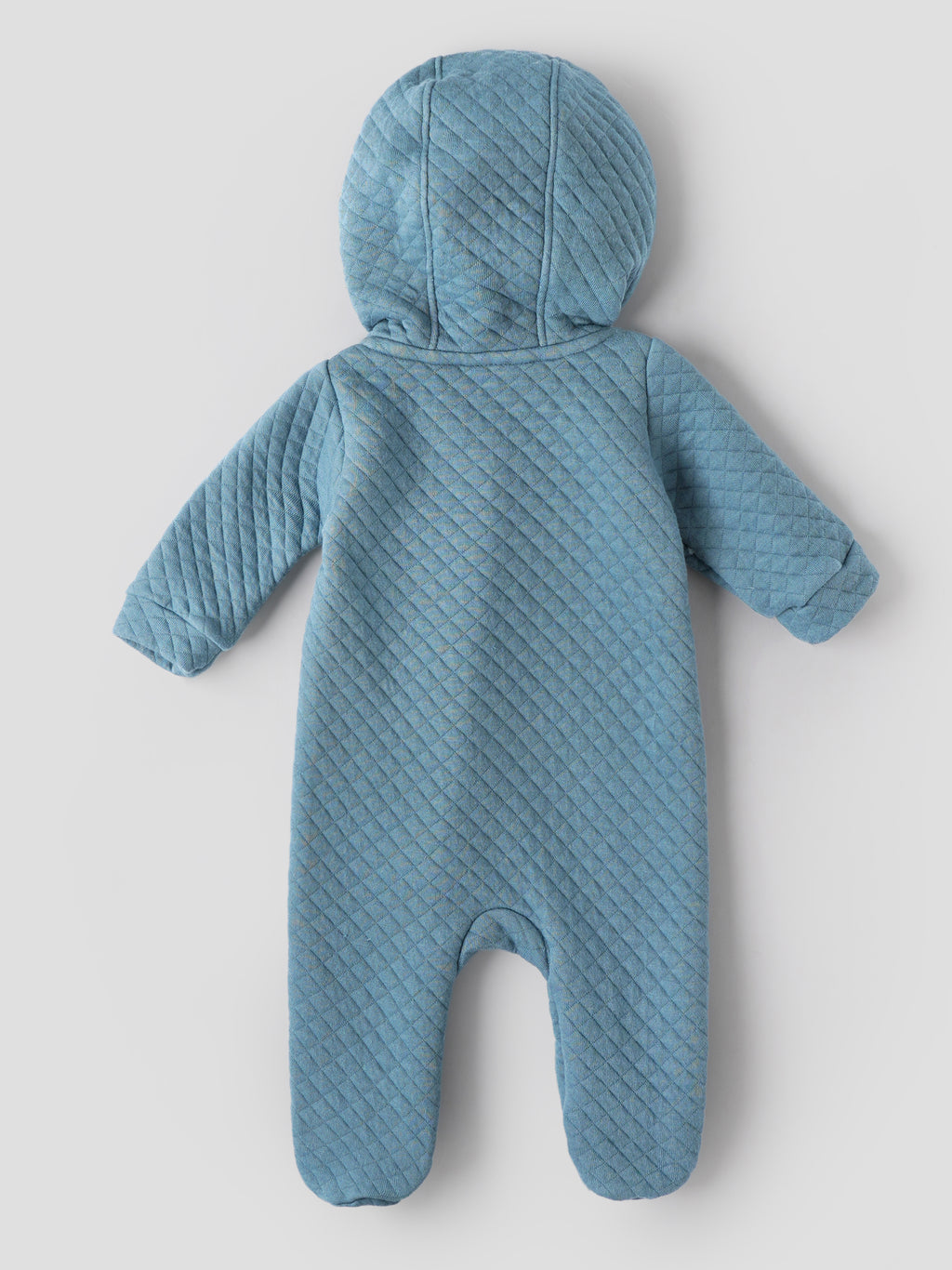Popees Baby Quilted Hooded Sleepsuit | Boys | Blue | Newborn to 9 Months