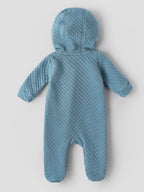 Popees Baby Quilted Hooded Sleepsuit | Boys | Blue | Newborn to 9 Months