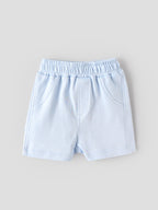 Popees Baby Boys Bamboo Cotton T-Shirt & Shorts Set | Baby Blue | Newborn to 9 Months