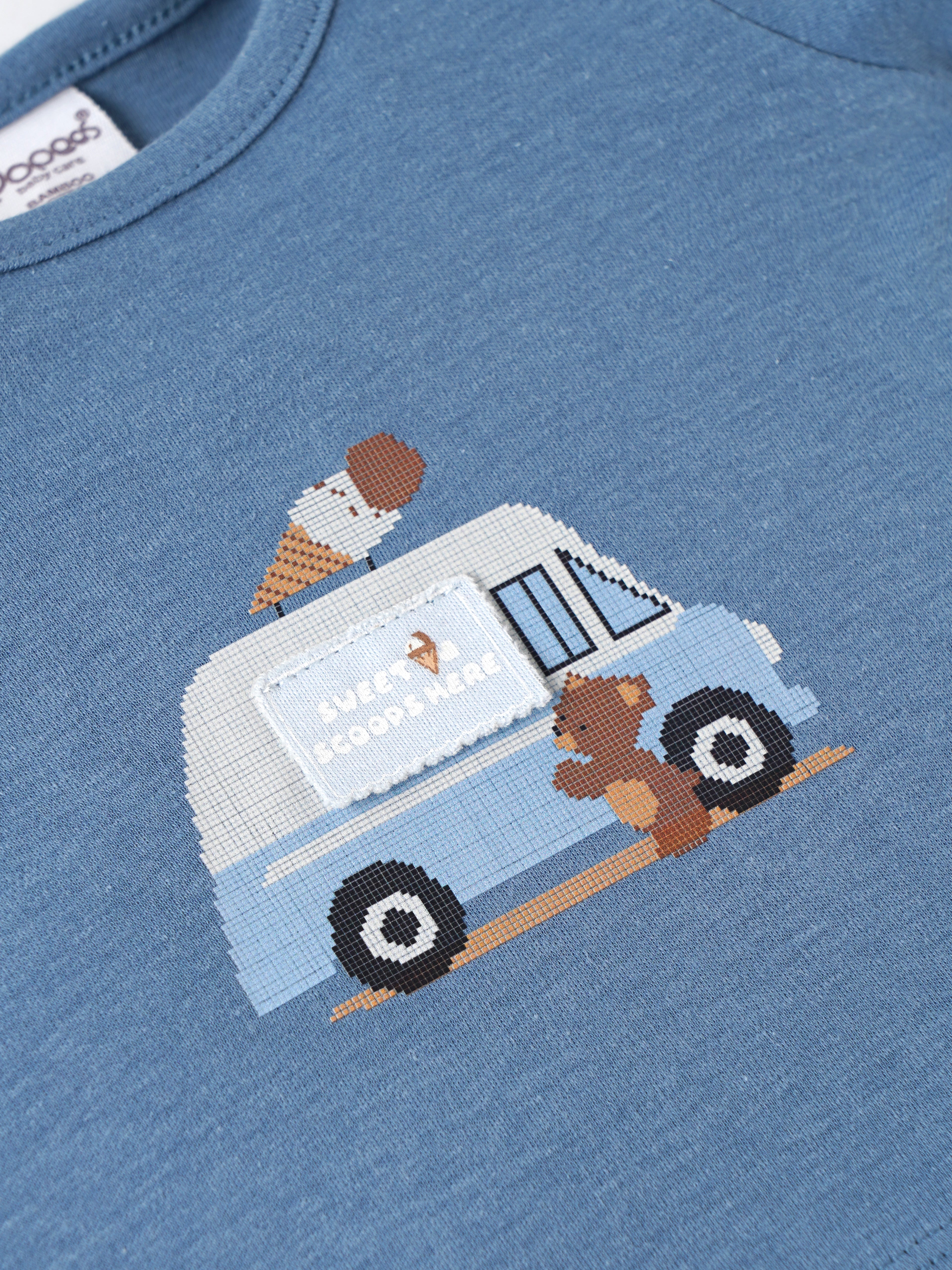 Popees Baby Boys Bamboo Cotton T-Shirt & Shorts Set | Baby Blue | Newborn to 9 Months