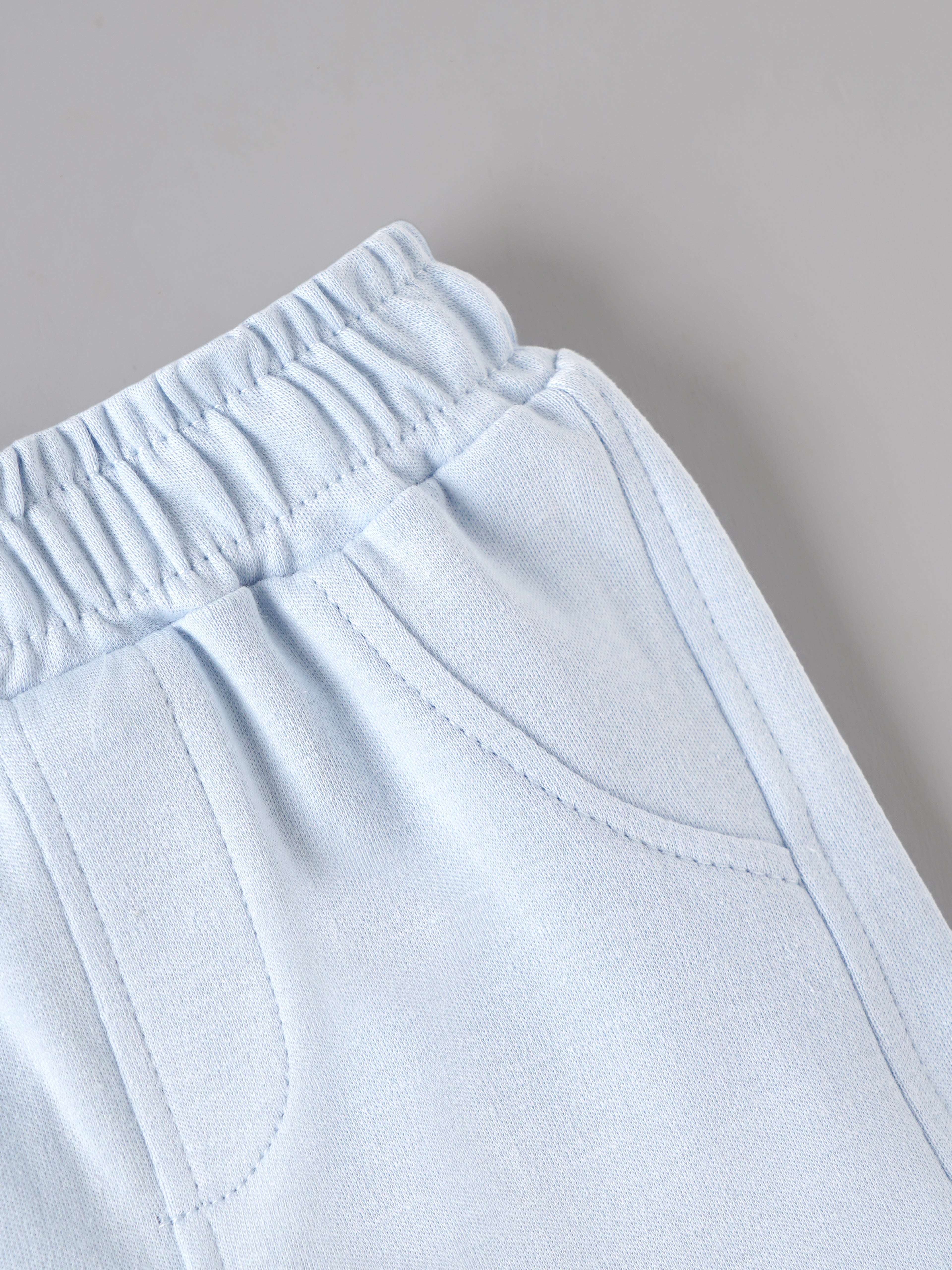 Popees Baby Boys Bamboo Cotton T-Shirt & Shorts Set | Baby Blue | Newborn to 9 Months