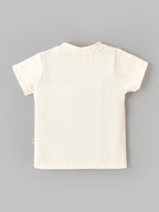 Popees Baby Boys Cookie & Coffee Graphic T-Shirt | Soft Cotton Half Sleeve Tee with Shoulder Snap Buttons | 0–9 Months