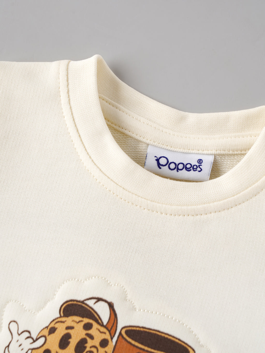Popees Baby Boys Cookie & Coffee Graphic T-Shirt | Soft Cotton Half Sleeve Tee with Shoulder Snap Buttons | 0–9 Months