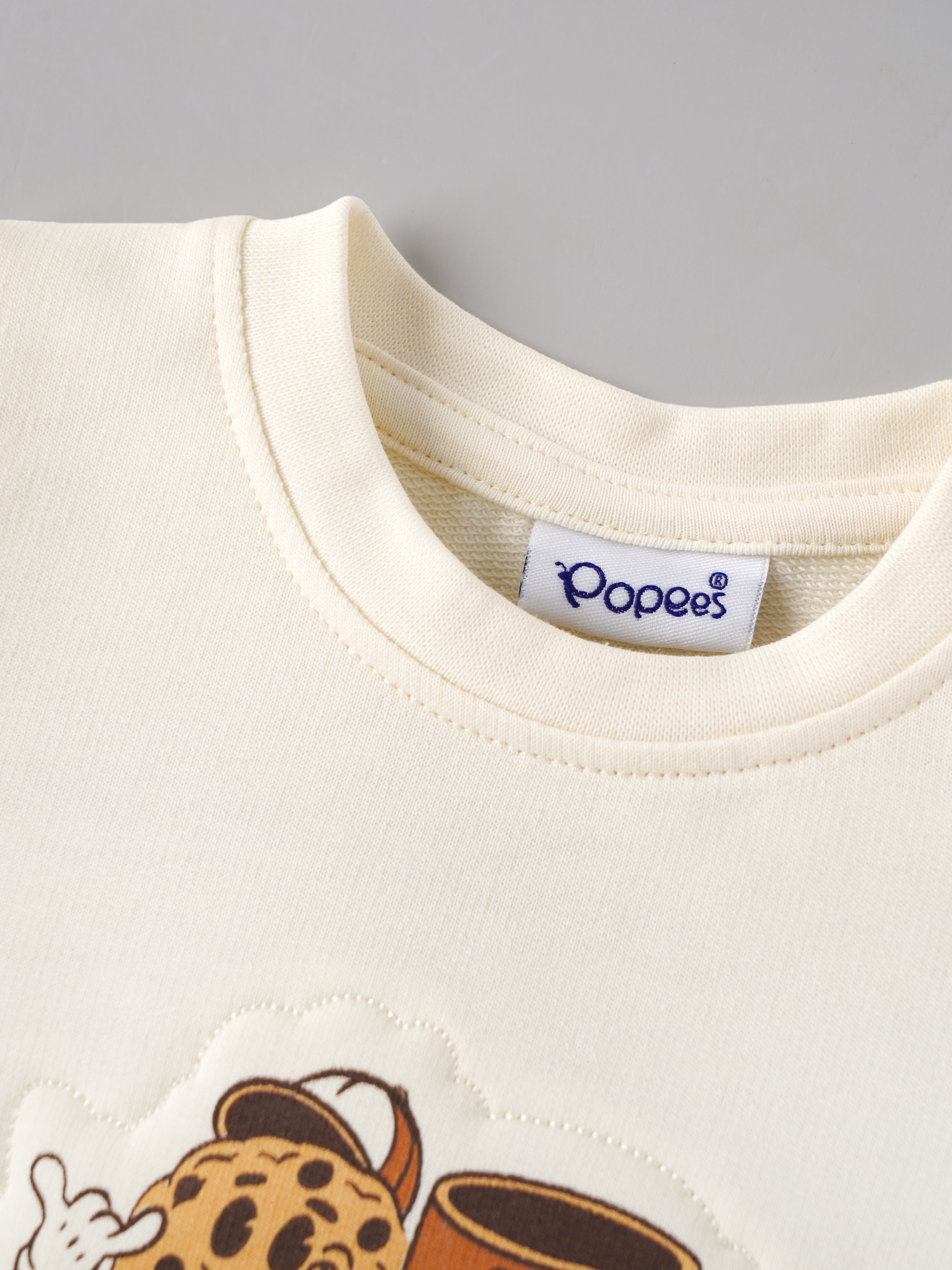 Popees Baby Boys Cookie & Coffee Graphic T-Shirt | Soft Cotton Half Sleeve Tee with Shoulder Snap Buttons | 0–9 Months