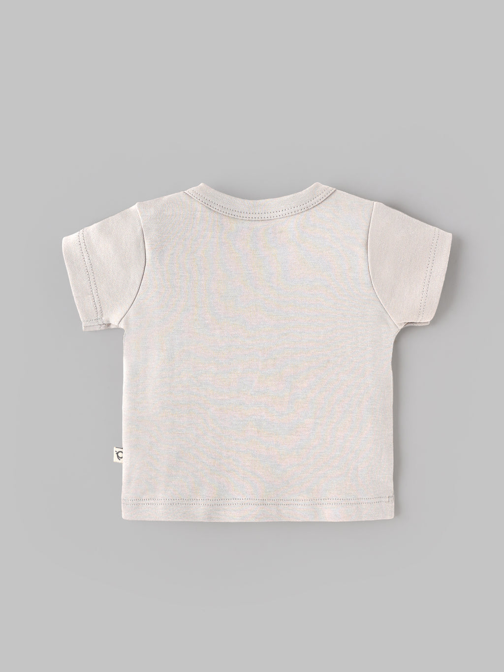 Popees Baby Boys Cream Half Sleeve T-Shirt | Cute Apple Embroidery Print Round Neck Top | 0-9 Months