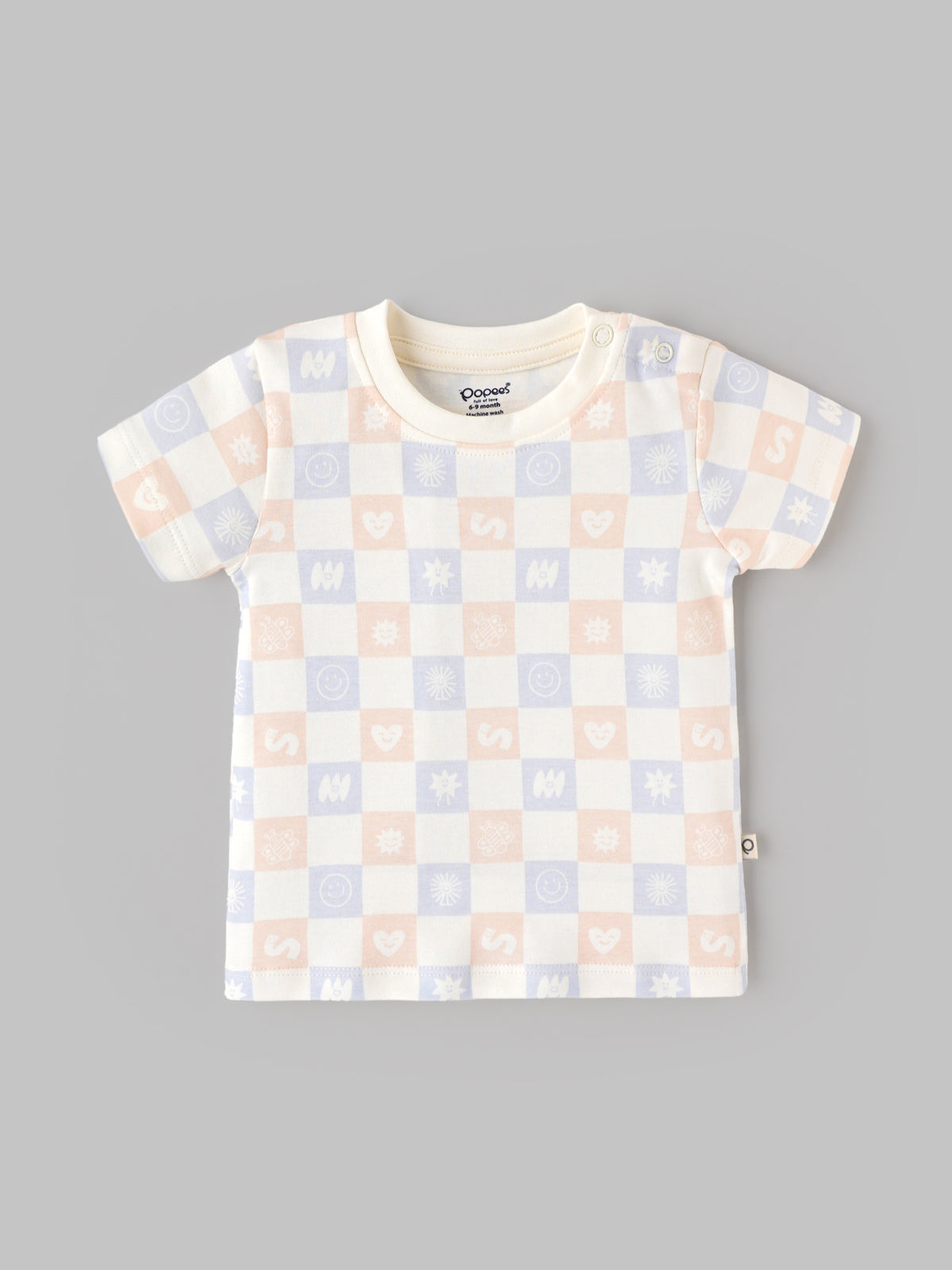 Popees Baby Boys Print Cotton T-Shirt | Half Sleeve Round Neck | NB-9 Months