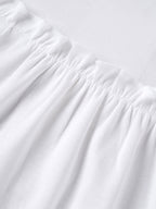 Popees Baby Girls Floral Embroidered Cotton Dress with Bow Waist Belt & Front Pockets | Soft & Stylish Short Sleeve Dress | White| 0-9 Months